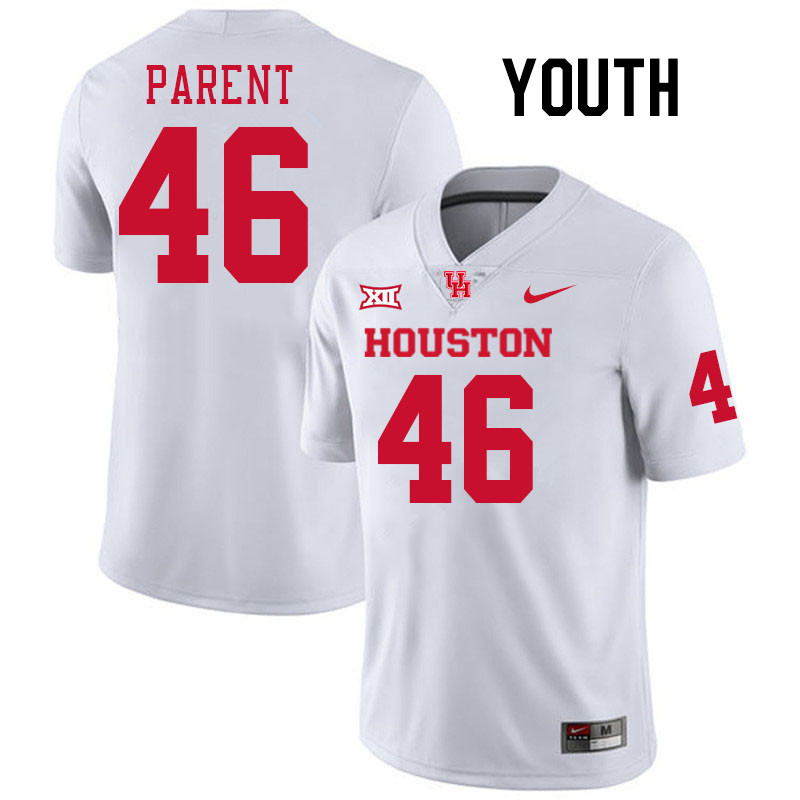 Youth #46 Pierson Parent Houston Cougars College Football Jerseys Stitched-White